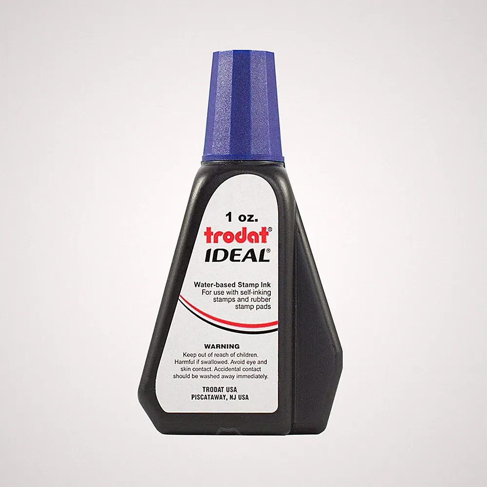 1 oz Trodat/Ideal Rubber Stamp Refill Ink For Stamps or Stamp Pads