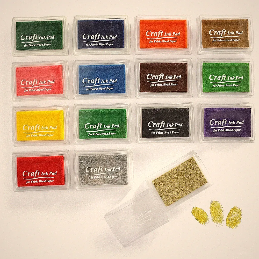 15 Ink Pads in Vibrant Colors for Stamps, DIY Crafts, Card Making, Scrapbooking
