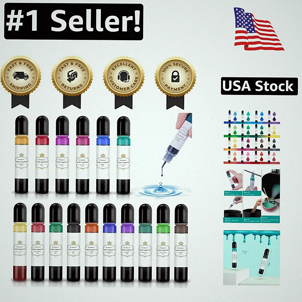 16 Colors of Oil-Based Candle Dye for Safe and Easy Crafting - Liquid Form