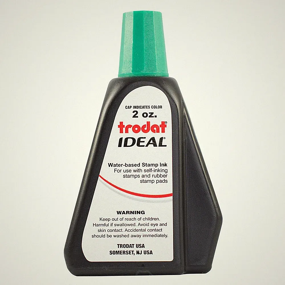 2 oz Trodat/Ideal Rubber Stamp Refill Ink For Stamps or Stamp Pads