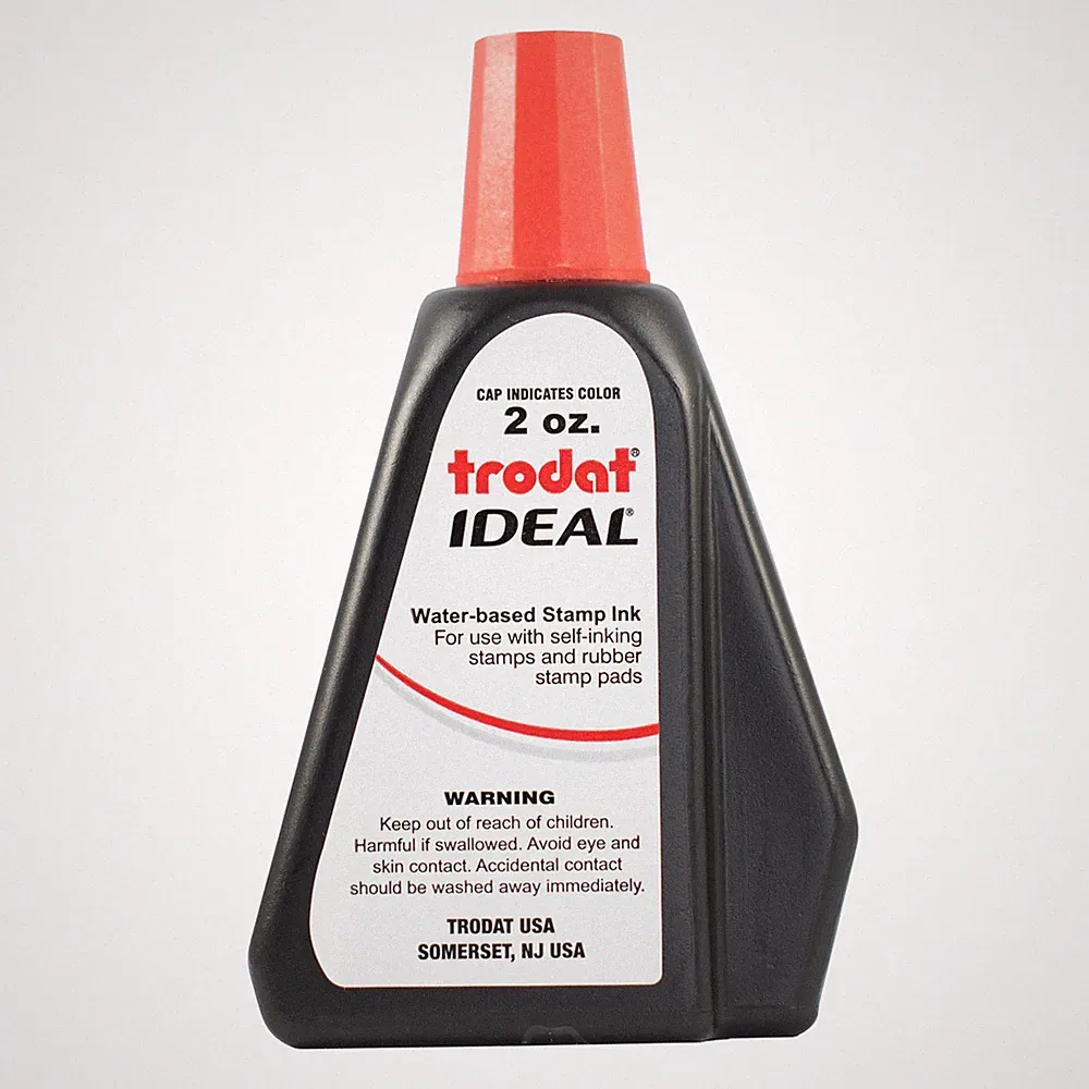 2Oz Red Water Based Stamp Ink Refill For Self Inking Rubber Stamps