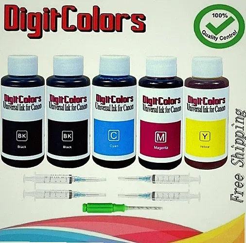 4-Color Bulk Ink Refill Kit for Canon Inkjet Printer Cartridges 500 ml Total