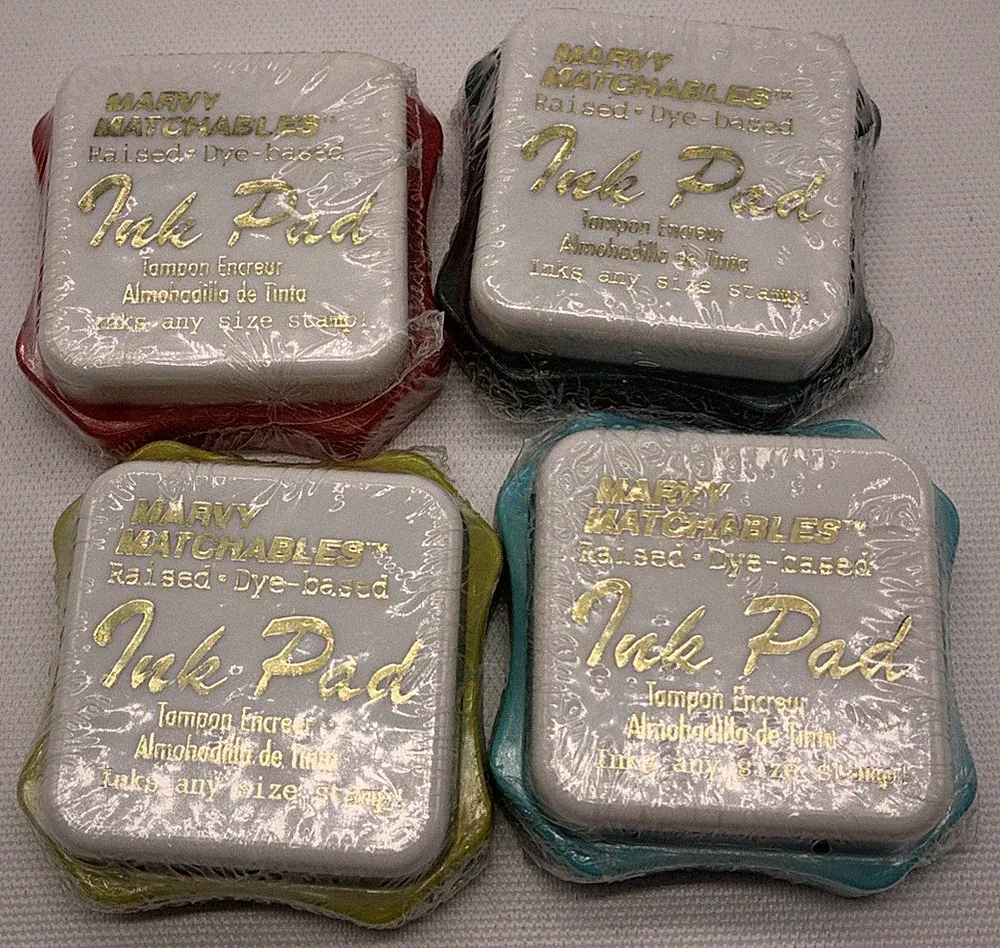 4 MARVY MATCHABLES RAISED-DYE-BASED ''INK PADS New