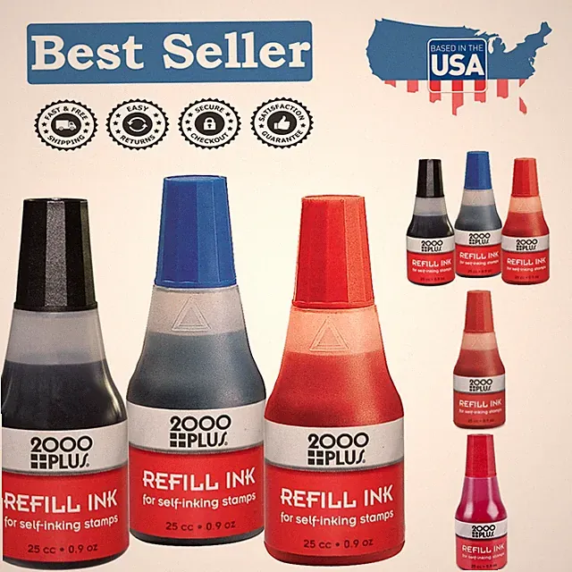 Easy-Use Red Ink Refill, 0.9oz - Perfect for Self-Inking & Traditional Stamps