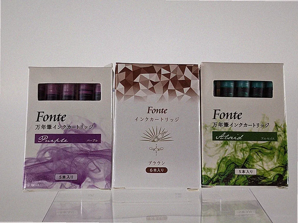 Fonte Fountain Pen Ink Cartridges Set of 3, Assorted Colors NEW