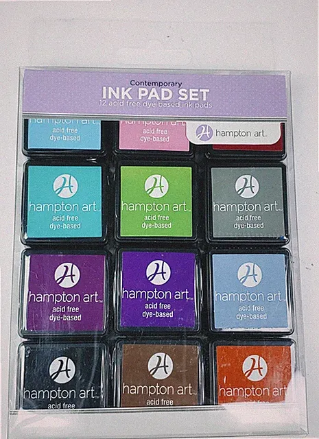 HAMPTON ART INK MINI CUBE PAD SET, 12 Contemporary Acid Free Dye Based new