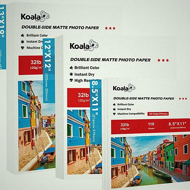Lot Koala 32lb Double Sided Photo Paper Matte 8.5x11 13x19 12x12 Inkjet Printers