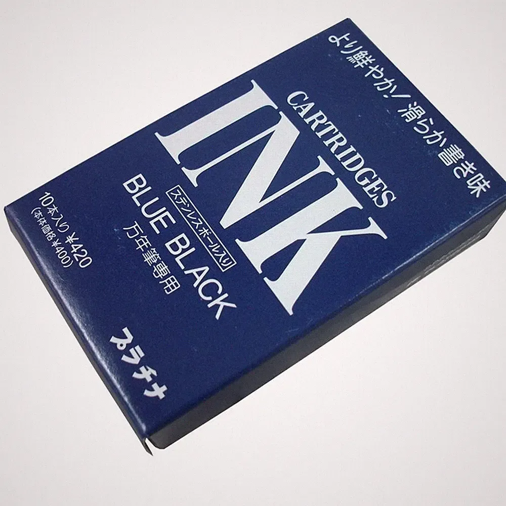 Platinum Fountain Pen Dye-Based Ink Cartridge - Blue Black - Pack of 10