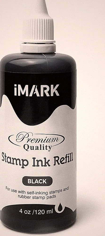 Premium Refill Ink for Self-Inking Stamps, Daters and Stamp Pads (4 Oz, Black)