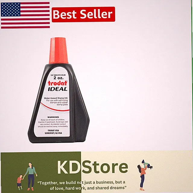 Red Ink Refill 2oz for Self-Inking & Rubber Stamps, High-Quality