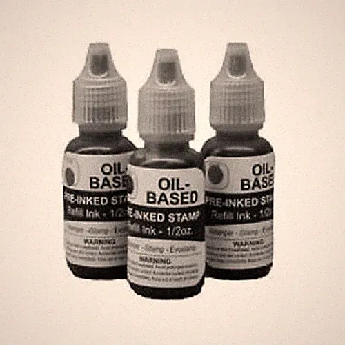 Refill Ink - 1/2 oz - Oil Based Ink - For Oil Based Stamps or Pads Only!