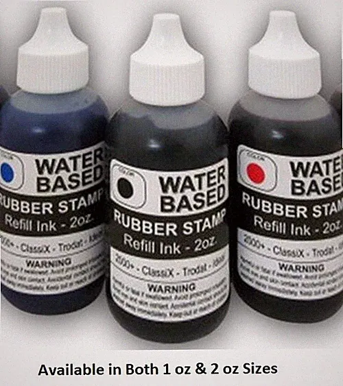 Refill Ink - One 1oz bottle - Water Based - For Self Inking Stamps or Ink Pads