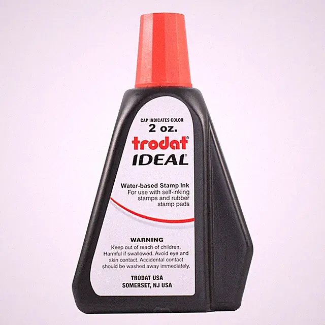 Replacement Stamp Ink 2oz Red for Self Inking and Rubber Stamp Pads Refill