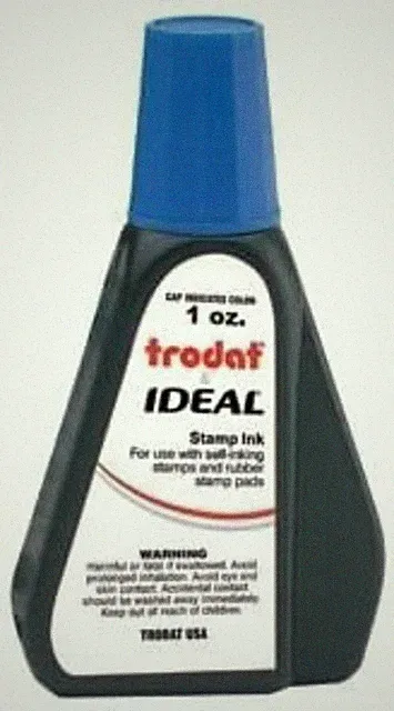 Self-Inking Stamp Ink - 1oz Refill Bottle- Blue by Stamp Refill Ink
