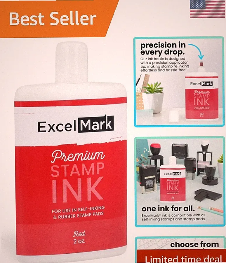 Self Inking Stamp Refill Ink - 2 oz. - Red Ink