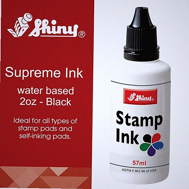 Shiny SHI-40600 Self-Inking Stamp Refill Ink by 2oz, Black Ink