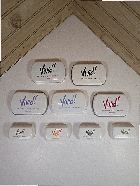 Vivid Premium Dye Ink Pads By Clearsnap Lot Of 9(5 Large & 4 Mini Ink Pads)